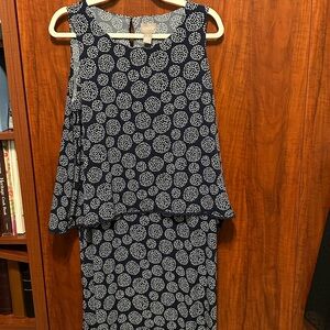 Chico's Dark Blue Dress with White Dots Size 1